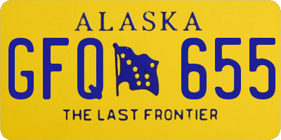 AK license plate GFQ655