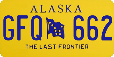 AK license plate GFQ662