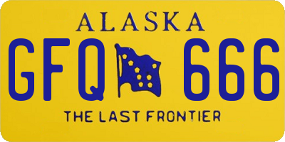 AK license plate GFQ666