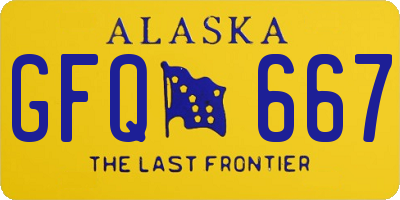 AK license plate GFQ667