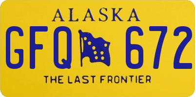 AK license plate GFQ672