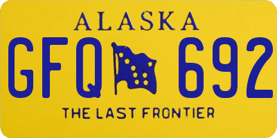 AK license plate GFQ692