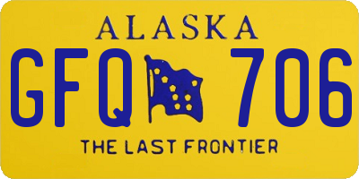 AK license plate GFQ706
