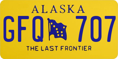 AK license plate GFQ707