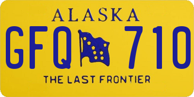 AK license plate GFQ710