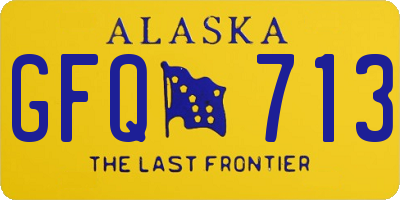 AK license plate GFQ713