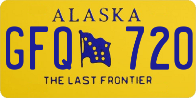 AK license plate GFQ720