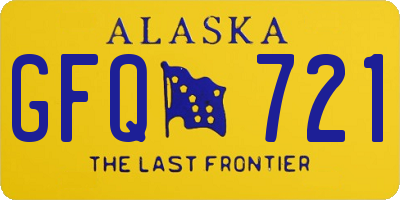 AK license plate GFQ721