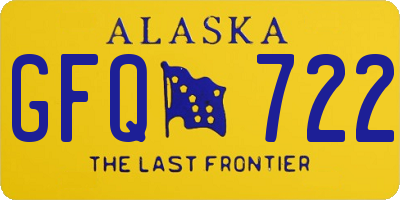 AK license plate GFQ722