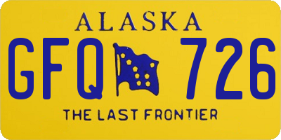 AK license plate GFQ726