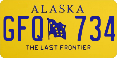 AK license plate GFQ734