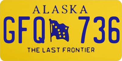 AK license plate GFQ736