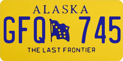 AK license plate GFQ745