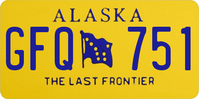 AK license plate GFQ751