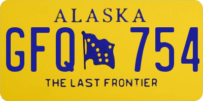 AK license plate GFQ754