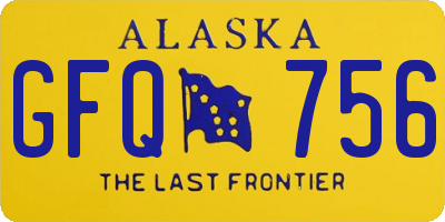 AK license plate GFQ756
