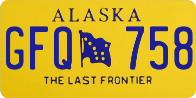 AK license plate GFQ758