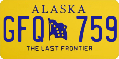 AK license plate GFQ759