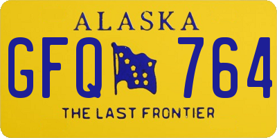 AK license plate GFQ764