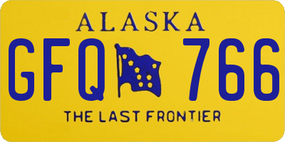 AK license plate GFQ766