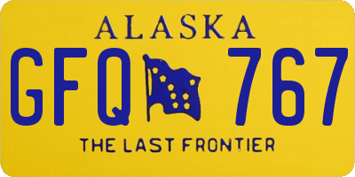 AK license plate GFQ767