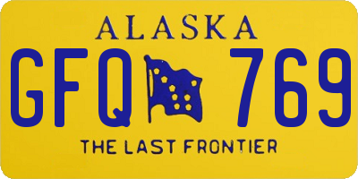 AK license plate GFQ769