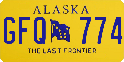 AK license plate GFQ774