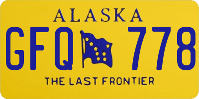 AK license plate GFQ778