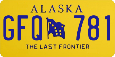 AK license plate GFQ781