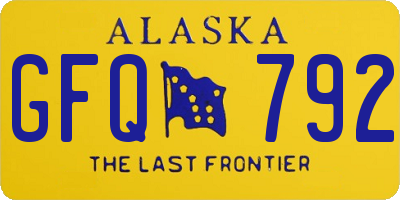 AK license plate GFQ792