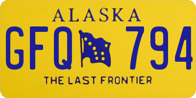 AK license plate GFQ794