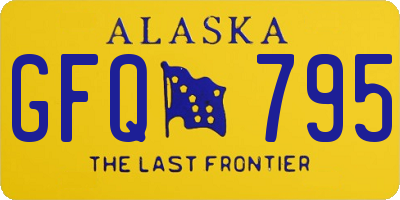 AK license plate GFQ795