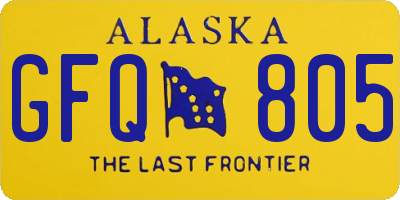 AK license plate GFQ805