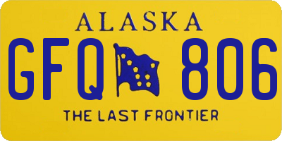 AK license plate GFQ806