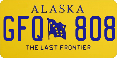 AK license plate GFQ808