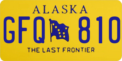 AK license plate GFQ810