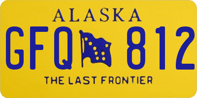 AK license plate GFQ812