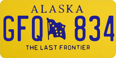 AK license plate GFQ834