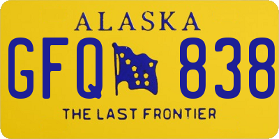 AK license plate GFQ838