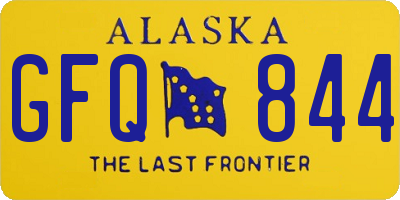 AK license plate GFQ844