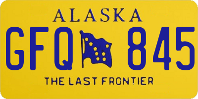 AK license plate GFQ845