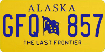 AK license plate GFQ857