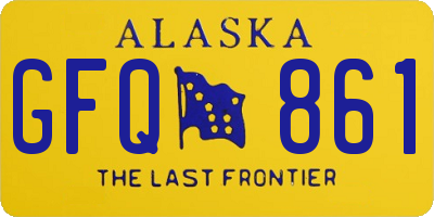 AK license plate GFQ861