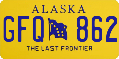 AK license plate GFQ862