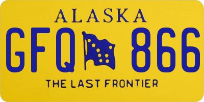 AK license plate GFQ866