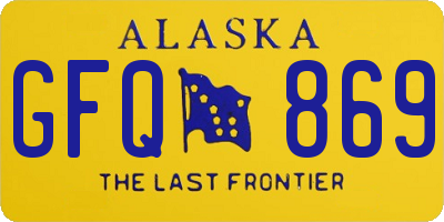 AK license plate GFQ869