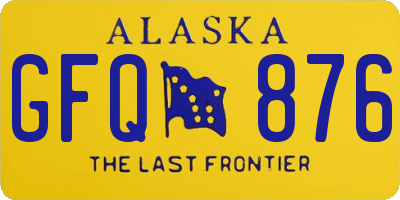 AK license plate GFQ876