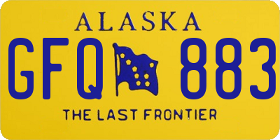 AK license plate GFQ883