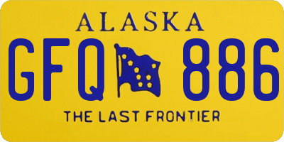 AK license plate GFQ886