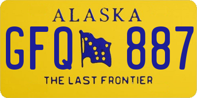 AK license plate GFQ887